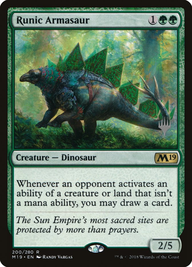 Runic Armasaur (Promo Pack) [Core Set 2019 Promos] | Deep Dive Games St. Marys