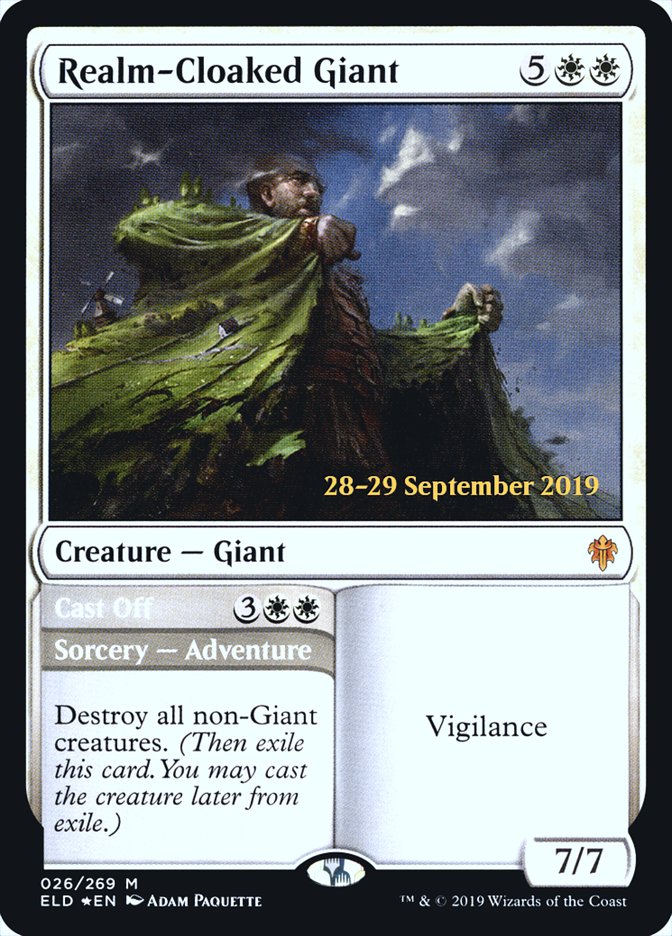 Realm-Cloaked Giant // Cast Off [Throne of Eldraine Prerelease Promos] | Deep Dive Games St. Marys