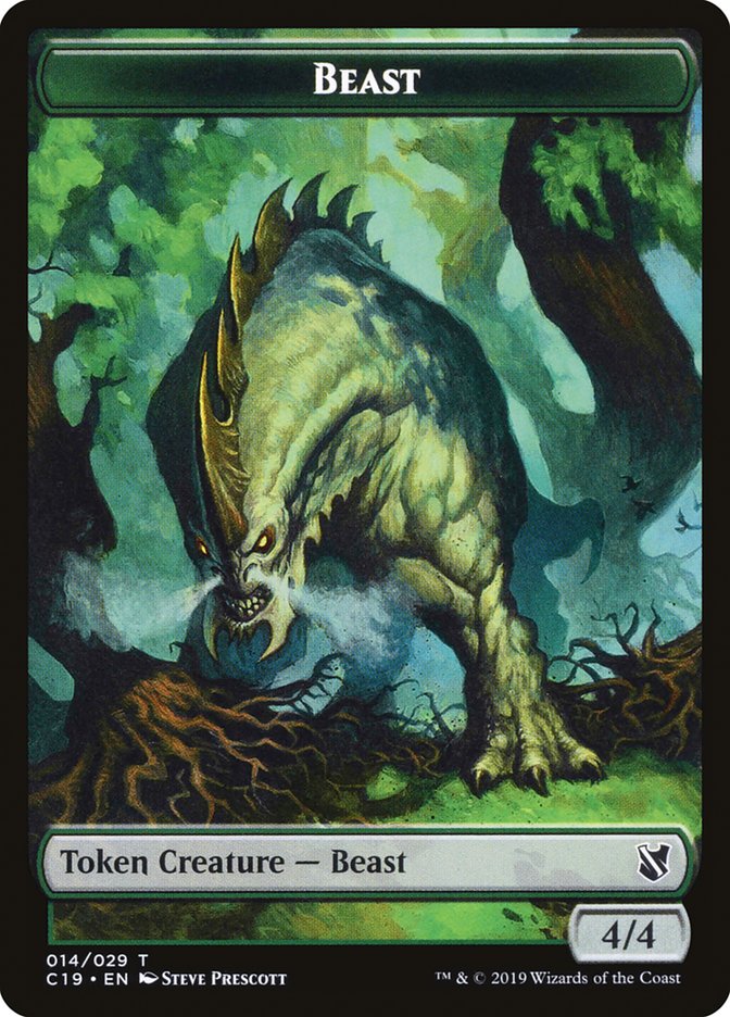 Beast (014) // Wurm Double-Sided Token [Commander 2019 Tokens] | Deep Dive Games St. Marys