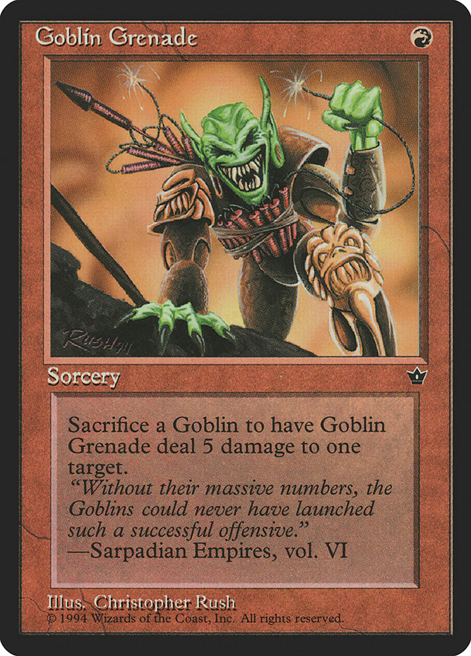 Goblin Grenade (Christopher Rush) [Fallen Empires] | Deep Dive Games St. Marys