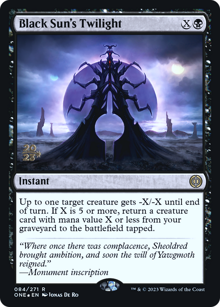 Black Sun's Twilight [Phyrexia: All Will Be One Prerelease Promos] | Deep Dive Games St. Marys