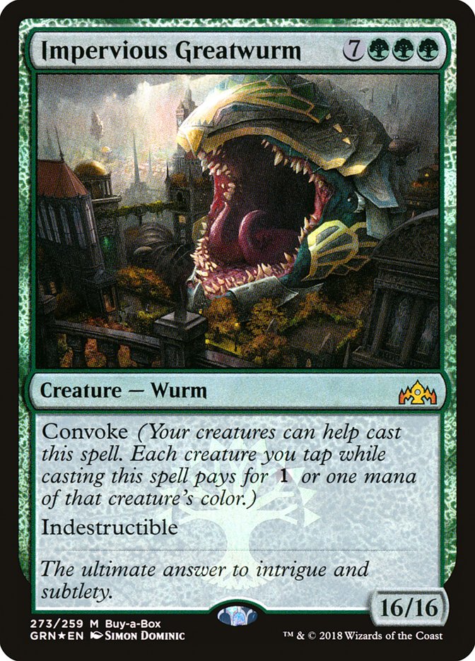 Impervious Greatwurm (Buy-A-Box) [Guilds of Ravnica] | Deep Dive Games St. Marys