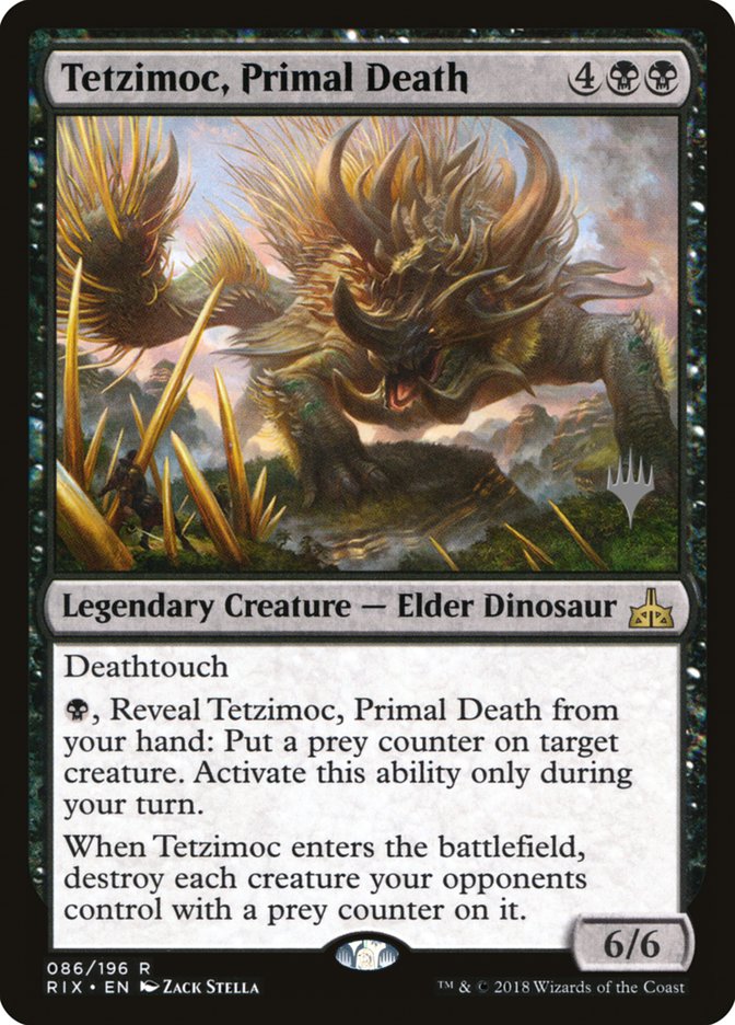 Tetzimoc, Primal Death (Promo Pack) [Rivals of Ixalan Promos] | Deep Dive Games St. Marys