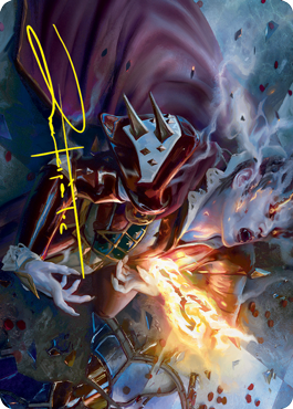 Flame-Blessed Bolt Art Card (Gold-Stamped Signature) [Innistrad: Crimson Vow Art Series] | Deep Dive Games St. Marys