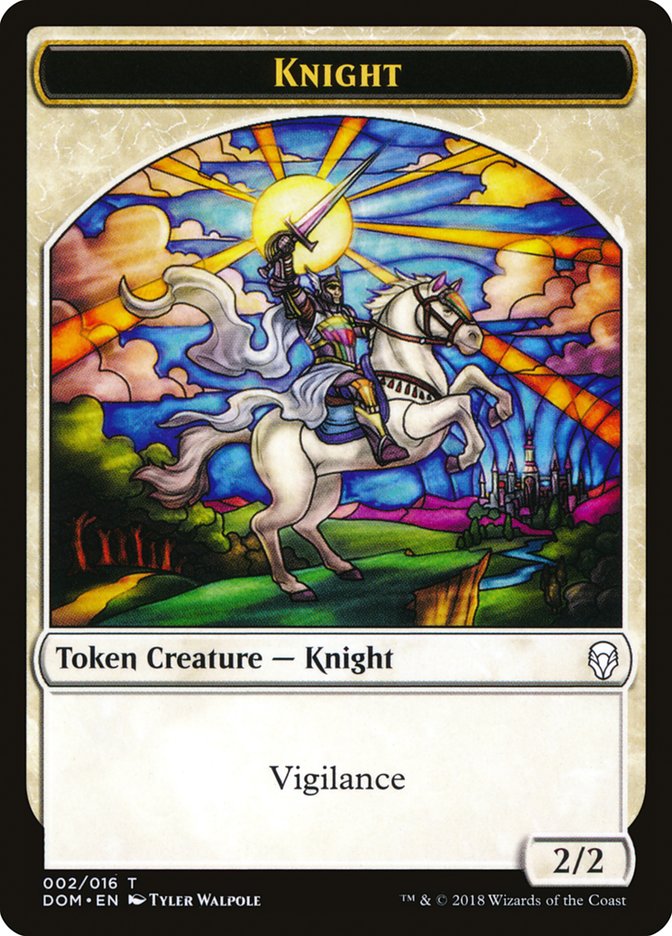 Knight Token (002/016) [Dominaria Tokens] | Deep Dive Games St. Marys