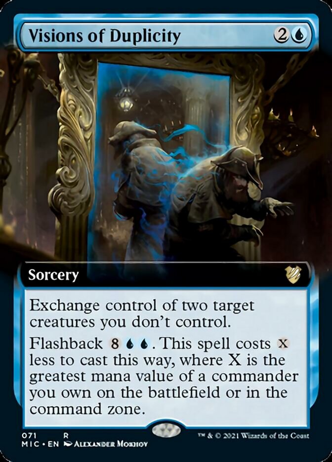 Visions of Duplicity (Extended Art) [Innistrad: Midnight Hunt Commander] | Deep Dive Games St. Marys