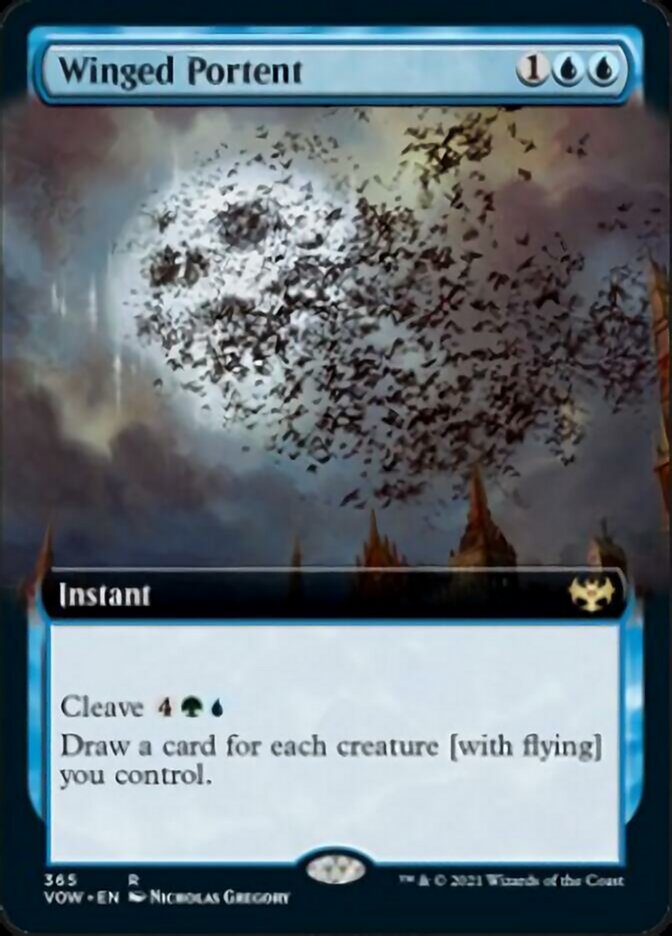 Winged Portent (Extended Art) [Innistrad: Crimson Vow] | Deep Dive Games St. Marys