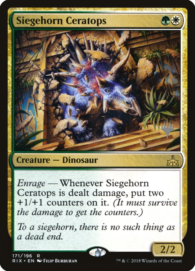 Siegehorn Ceratops (Promo Pack) [Rivals of Ixalan Promos] | Deep Dive Games St. Marys