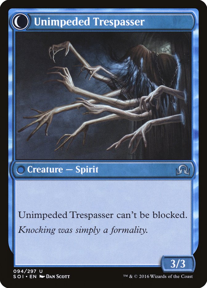 Uninvited Geist // Unimpeded Trespasser [Shadows over Innistrad] | Deep Dive Games St. Marys