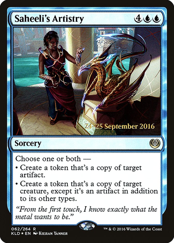 Saheeli's Artistry [Kaladesh Prerelease Promos] | Deep Dive Games St. Marys