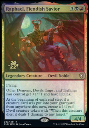 Raphael, Fiendish Savior [Commander Legends: Battle for Baldur's Gate Prerelease Promos] | Deep Dive Games St. Marys