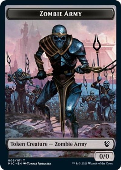 Zombie (005) // Zombie Army Double-Sided Token [Innistrad: Midnight Hunt Commander Tokens] | Deep Dive Games St. Marys