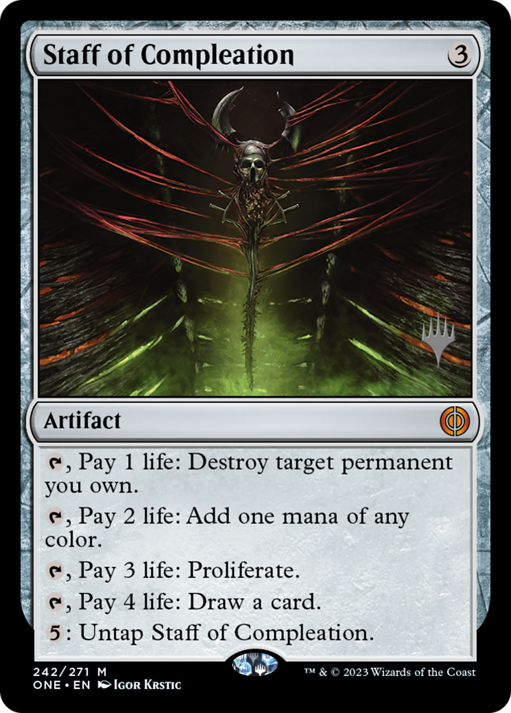 Staff of Compleation (Promo Pack) [Phyrexia: All Will Be One Promos] | Deep Dive Games St. Marys