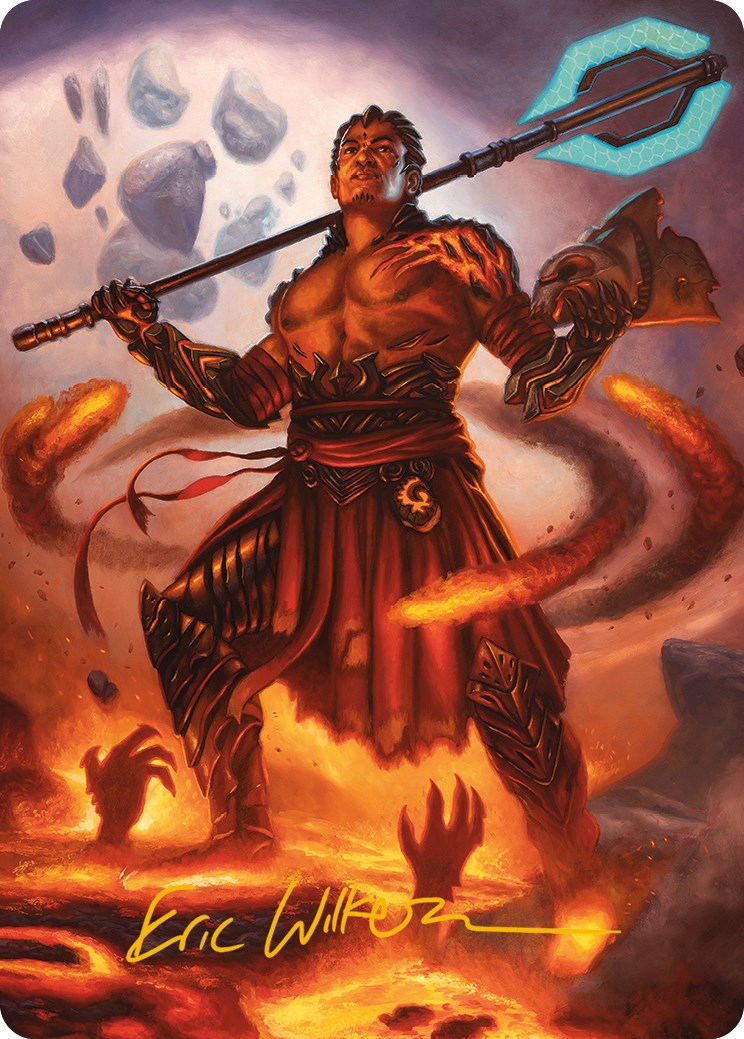 Koth, Fire of Resistance Art Card (Gold-Stamped Signature) [Phyrexia: All Will Be One Art Series] | Deep Dive Games St. Marys