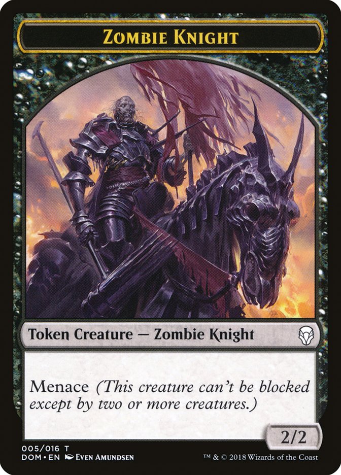 Zombie Knight Token [Dominaria Tokens] | Deep Dive Games St. Marys