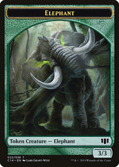 Elephant // Elf Warrior Double-Sided Token [Commander 2014 Tokens] | Deep Dive Games St. Marys