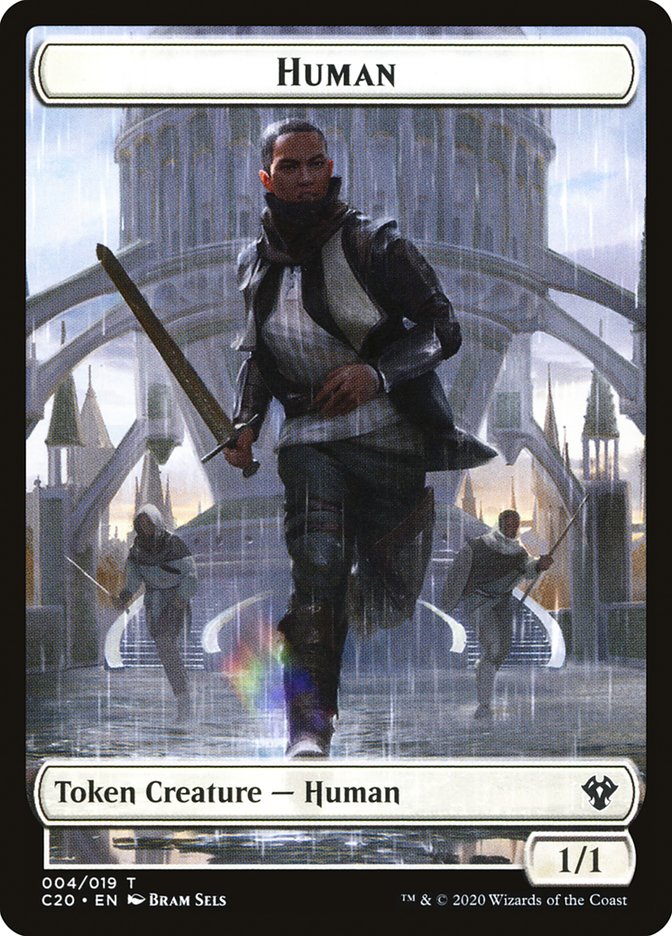 Human // Treasure Double-Sided Token [Commander 2020 Tokens] | Deep Dive Games St. Marys