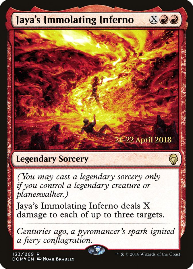 Jaya's Immolating Inferno [Dominaria Prerelease Promos] | Deep Dive Games St. Marys