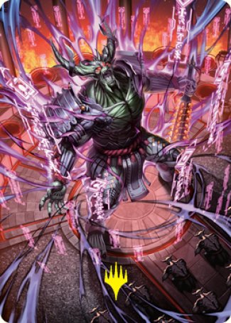 Hidetsugu, Devouring Chaos Art Card (Gold-Stamped Signature) [Kamigawa: Neon Dynasty Art Series] | Deep Dive Games St. Marys