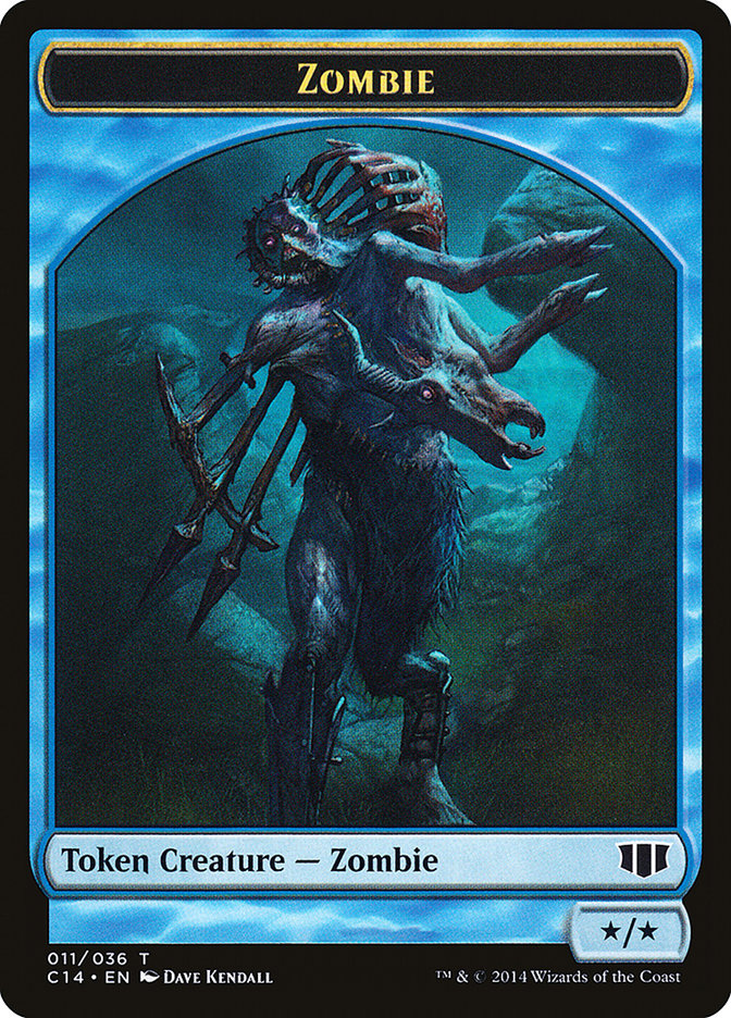 Whale // Zombie (011/036) Double-Sided Token [Commander 2014 Tokens] | Deep Dive Games St. Marys