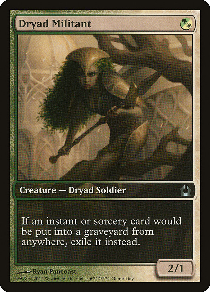 Dryad Militant (Game Day) (Extended Art) [Return to Ravnica Promos] | Deep Dive Games St. Marys