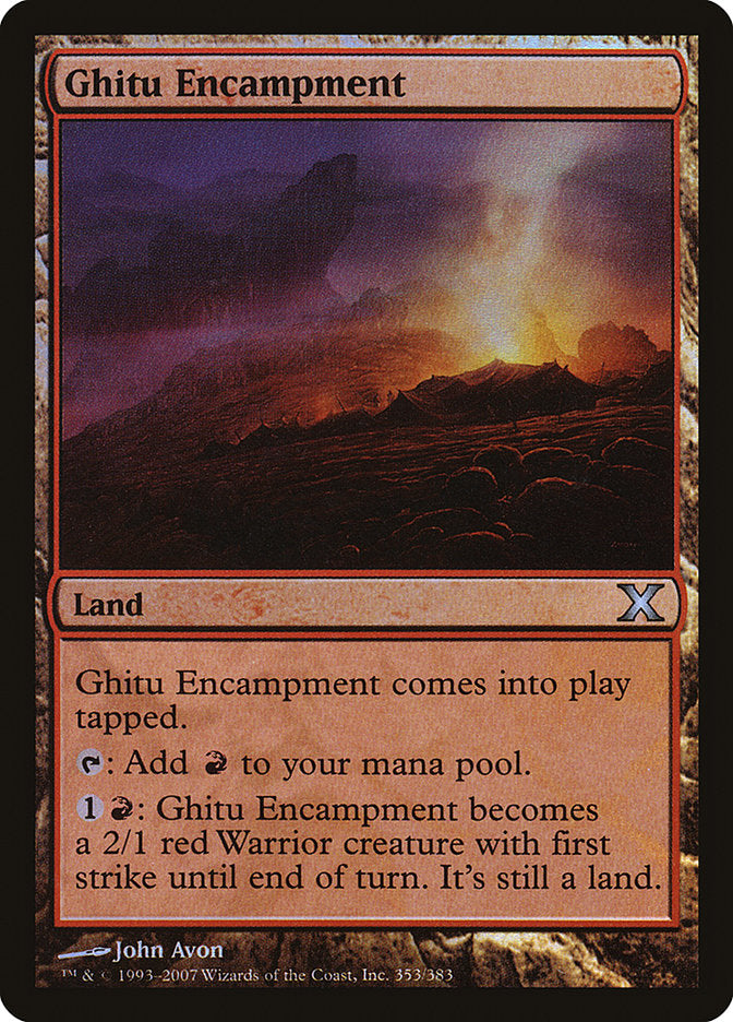 Ghitu Encampment (Premium Foil) [Tenth Edition] | Deep Dive Games St. Marys