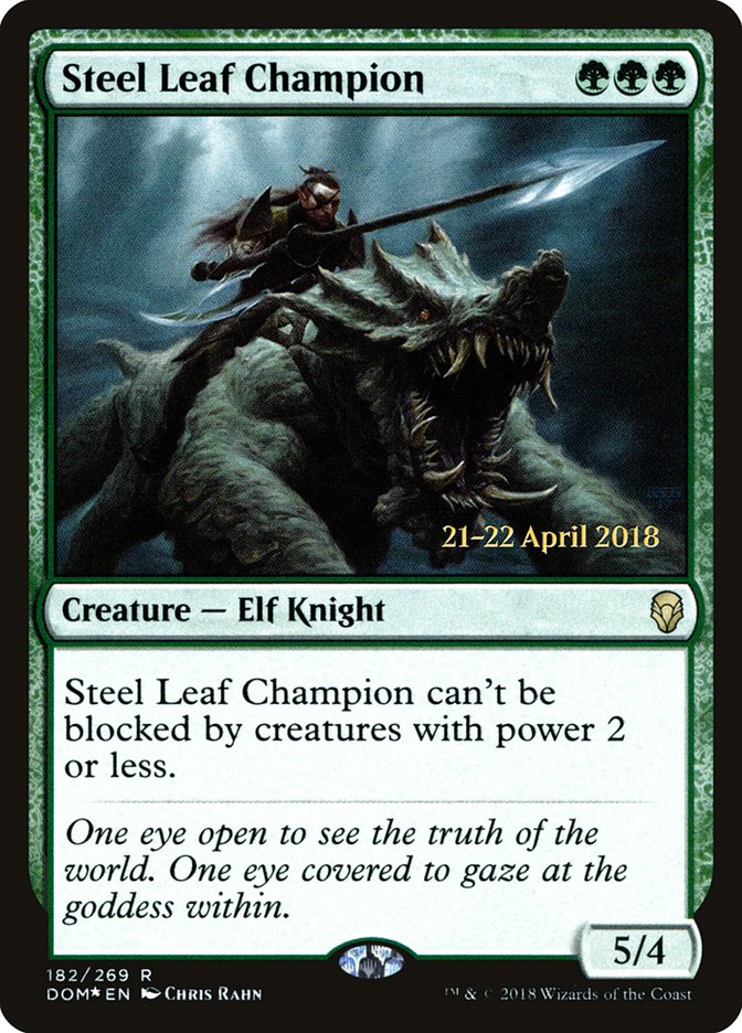 Steel Leaf Champion [Dominaria Prerelease Promos] | Deep Dive Games St. Marys