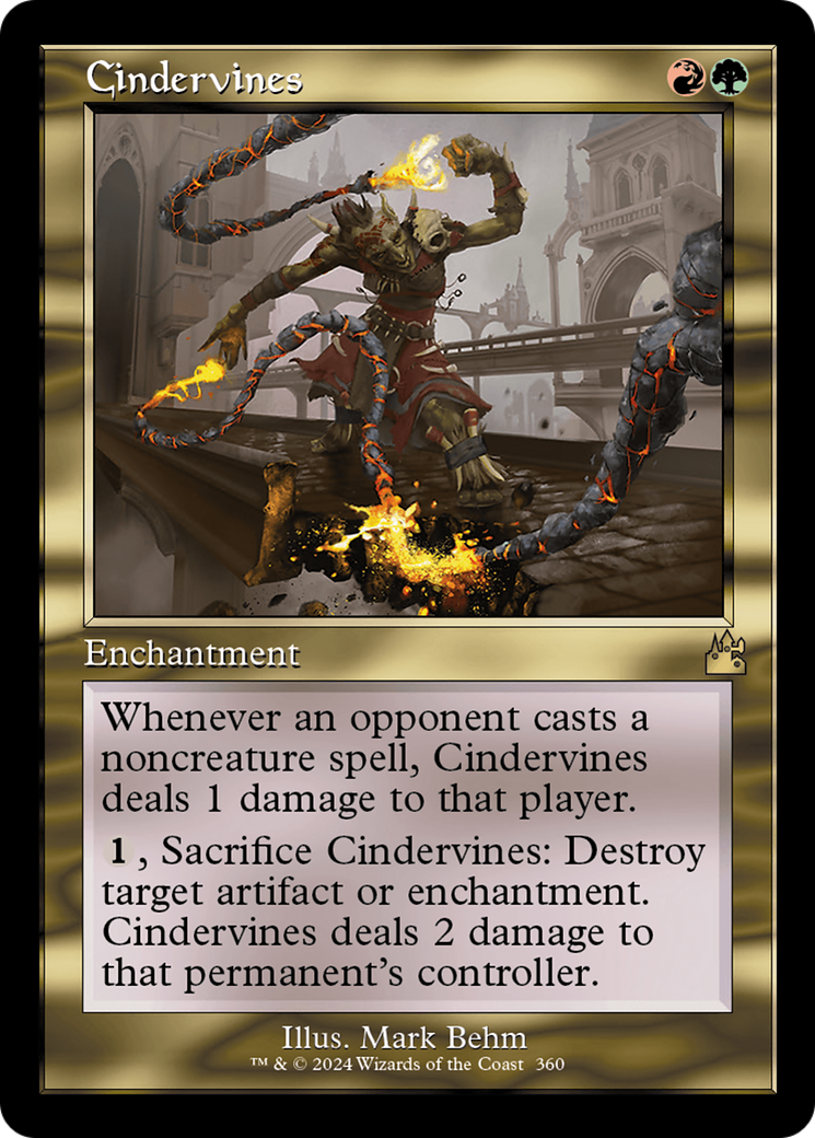 Cindervines (Retro Frame) [Ravnica Remastered] | Deep Dive Games St. Marys