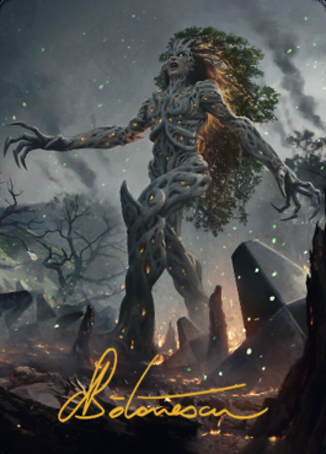 Titania, Gaea Incarnate Art Card (Gold-Stamped Signature) [The Brothers' War Art Series] | Deep Dive Games St. Marys