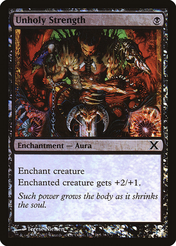 Unholy Strength (Premium Foil) [Tenth Edition] | Deep Dive Games St. Marys