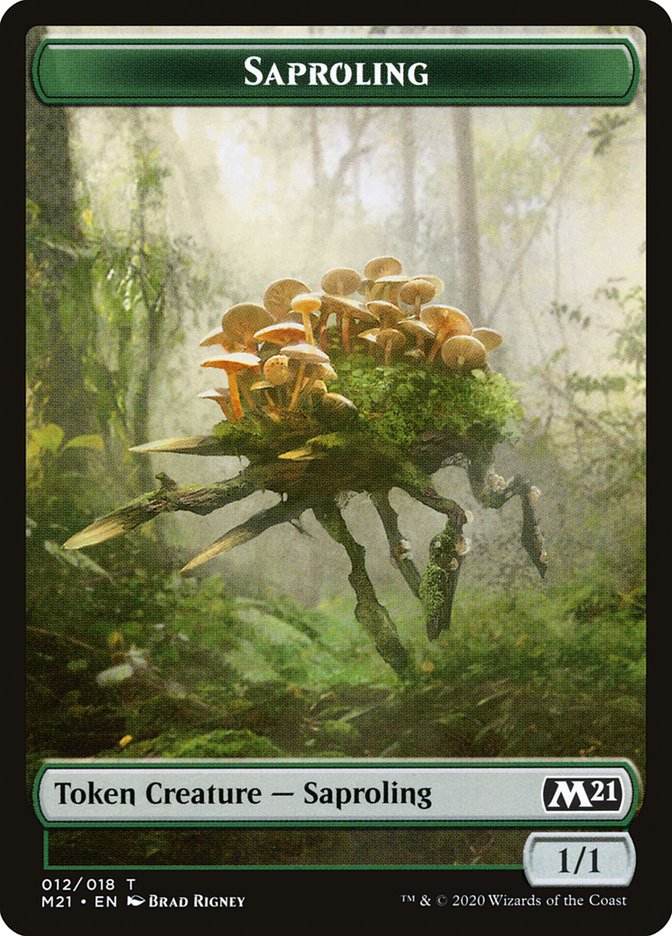 Dog // Saproling Double-Sided Token [Core Set 2021 Tokens] | Deep Dive Games St. Marys