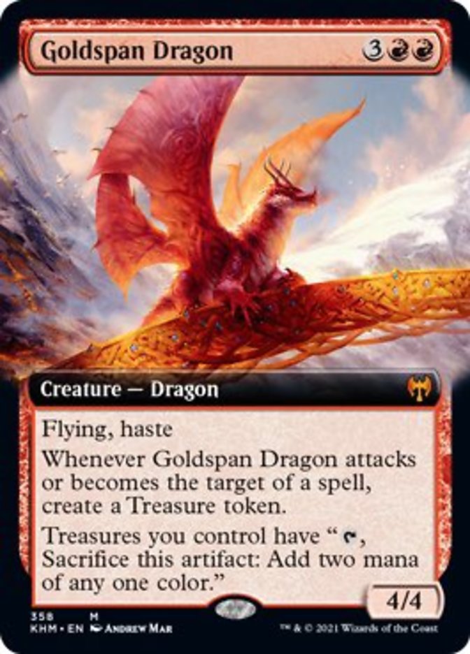 Goldspan Dragon (Extended Art) [Kaldheim] | Deep Dive Games St. Marys