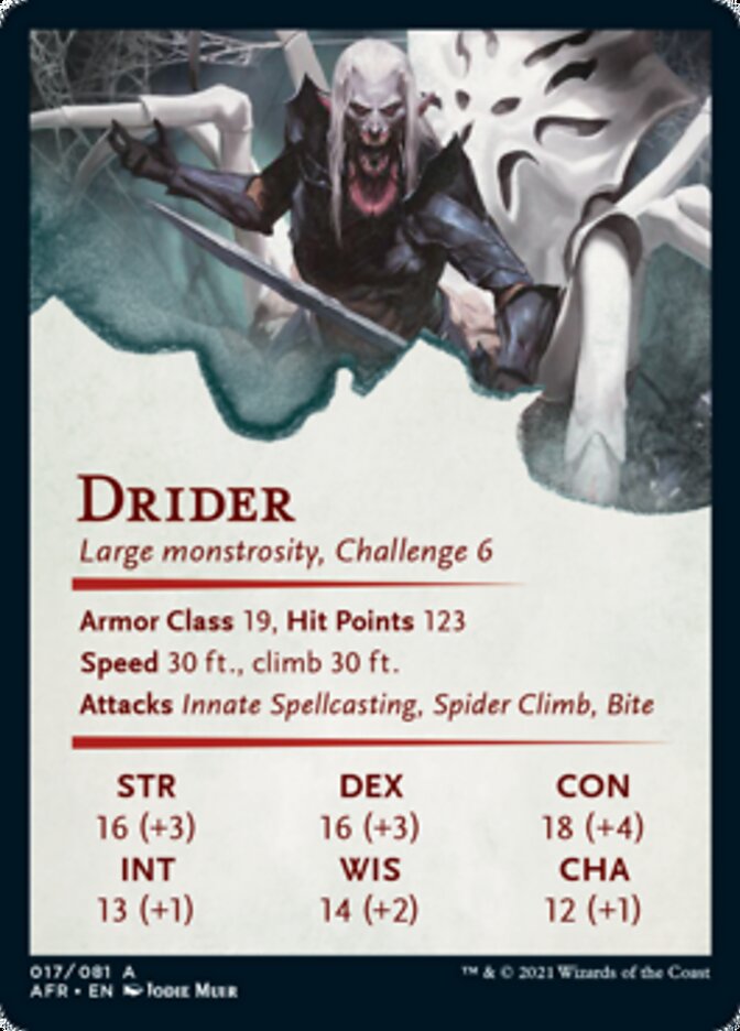 Drider Art Card [Dungeons & Dragons: Adventures in the Forgotten Realms Art Series] | Deep Dive Games St. Marys