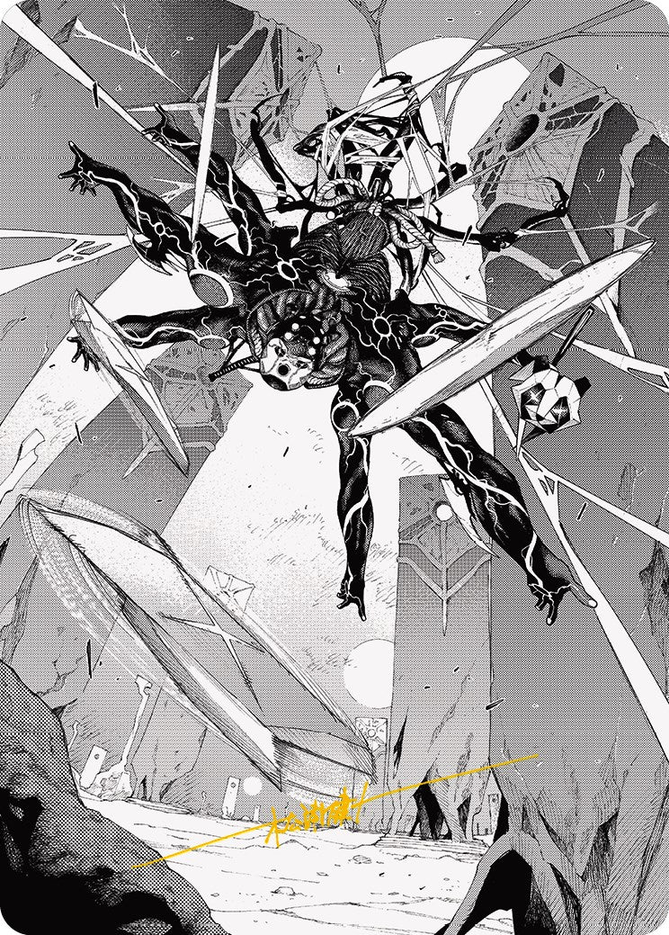 Kaito, Dancing Shadow 2 Art Card (Gold-Stamped Signature) [Phyrexia: All Will Be One Art Series] | Deep Dive Games St. Marys