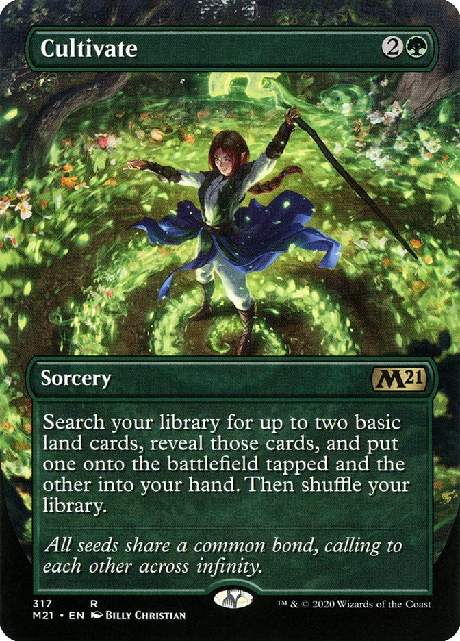 Cultivate (Borderless Alternate Art) [Core Set 2021] | Deep Dive Games St. Marys