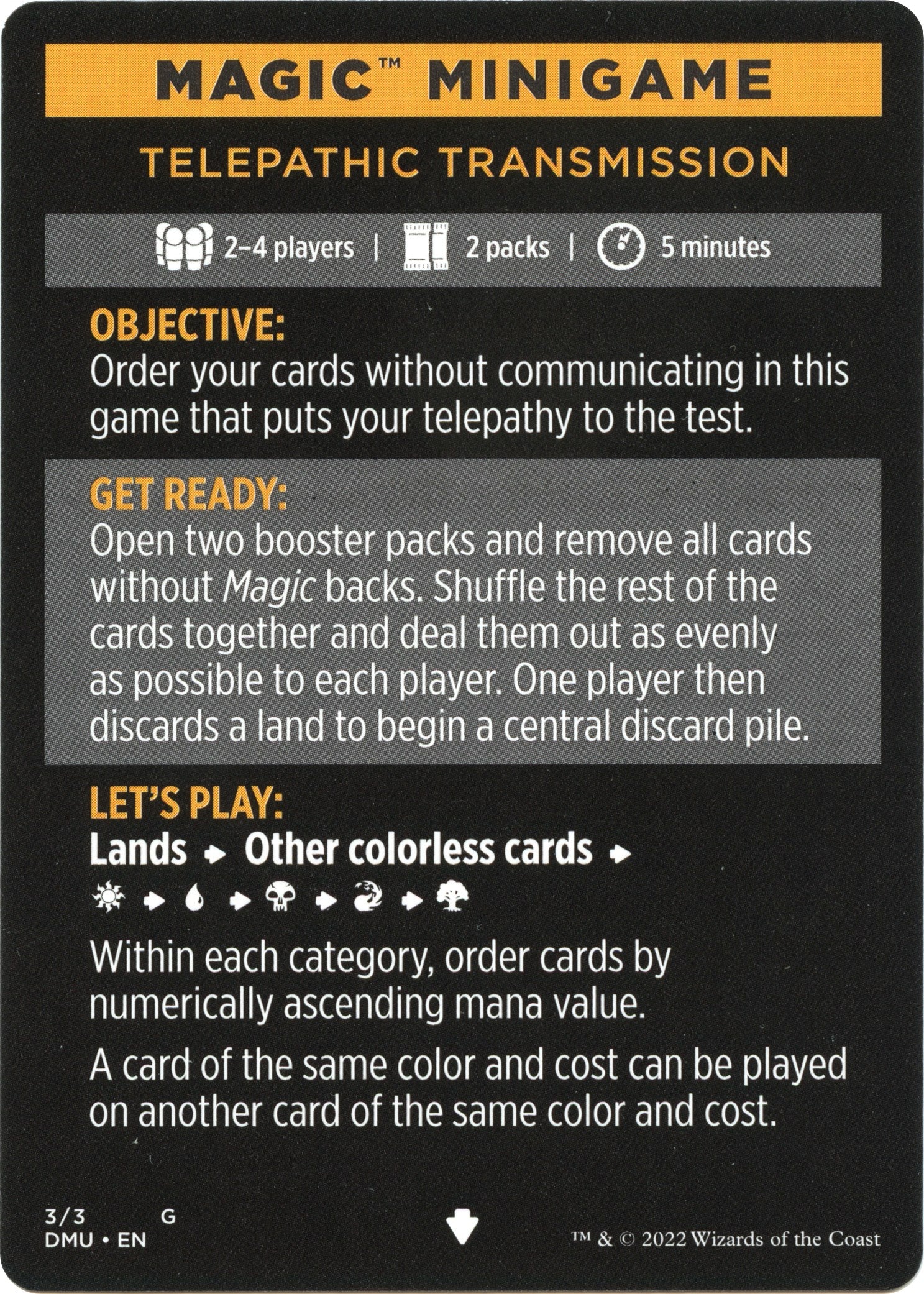 Telepathic Transmission (Magic Minigame) [Dominaria United Minigame] | Deep Dive Games St. Marys