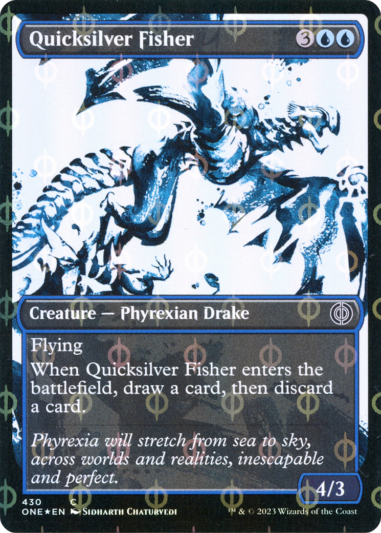 Quicksilver Fisher (Showcase Ichor Step-and-Compleat Foil) [Phyrexia: All Will Be One] | Deep Dive Games St. Marys