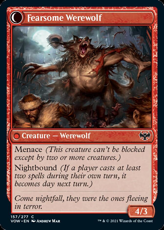 Fearful Villager // Fearsome Werewolf [Innistrad: Crimson Vow] | Deep Dive Games St. Marys