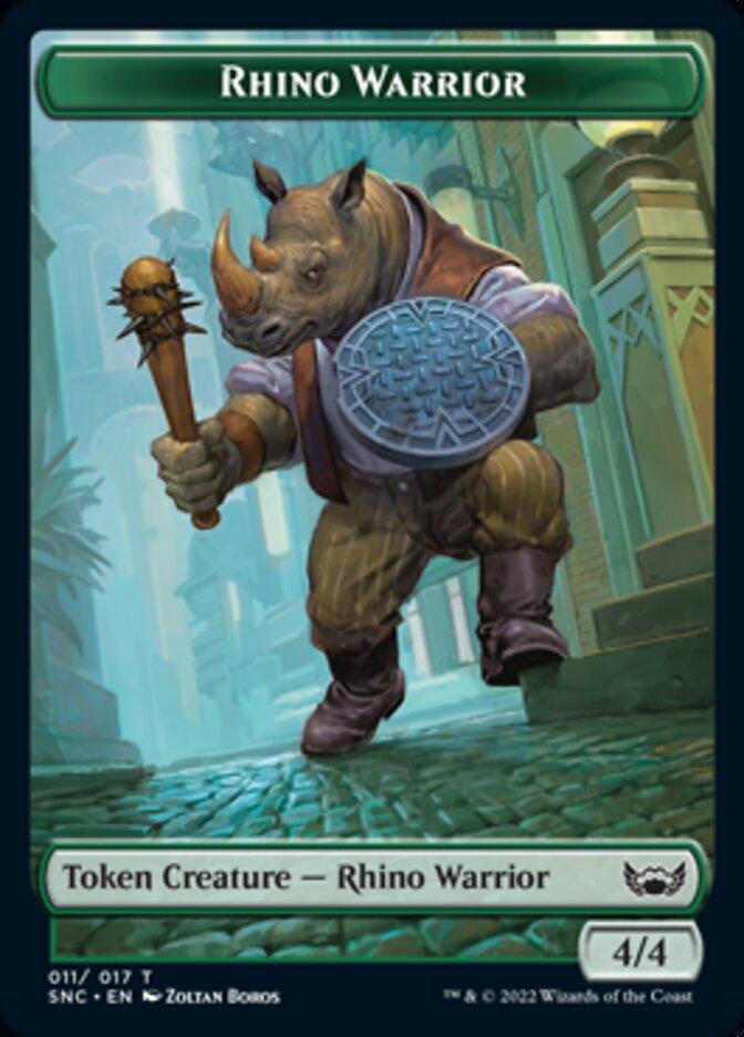 Treasure (017) // Rhino Warrior Double-Sided Token [Streets of New Capenna Tokens] | Deep Dive Games St. Marys