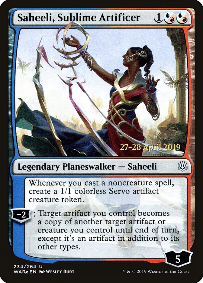 Saheeli, Sublime Artificer [War of the Spark Prerelease Promos] | Deep Dive Games St. Marys