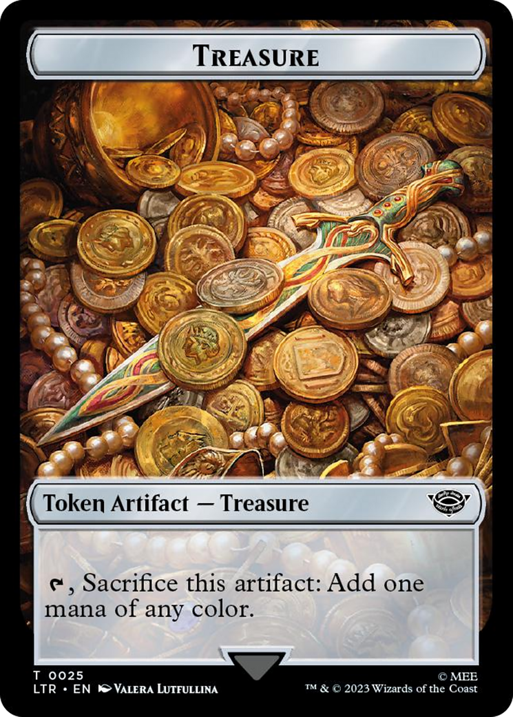 Treasure // Food (0024) Double-Sided Token (Surge Foil) [The Lord of the Rings: Tales of Middle-Earth Tokens] | Deep Dive Games St. Marys