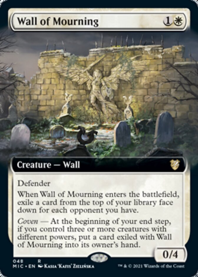 Wall of Mourning (Extended Art) [Innistrad: Midnight Hunt Commander] | Deep Dive Games St. Marys