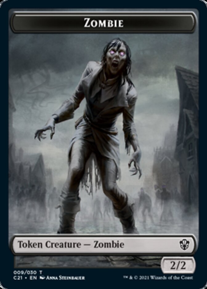 Zombie // Horror Double-Sided Token [Commander 2021 Tokens] | Deep Dive Games St. Marys