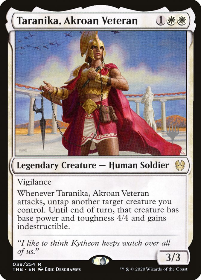 Taranika, Akroan Veteran (Promo Pack) [Theros Beyond Death Promos] | Deep Dive Games St. Marys