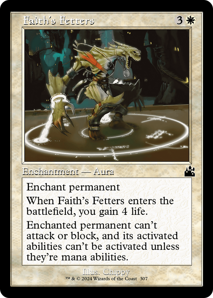Faith's Fetters (Retro Frame) [Ravnica Remastered] | Deep Dive Games St. Marys