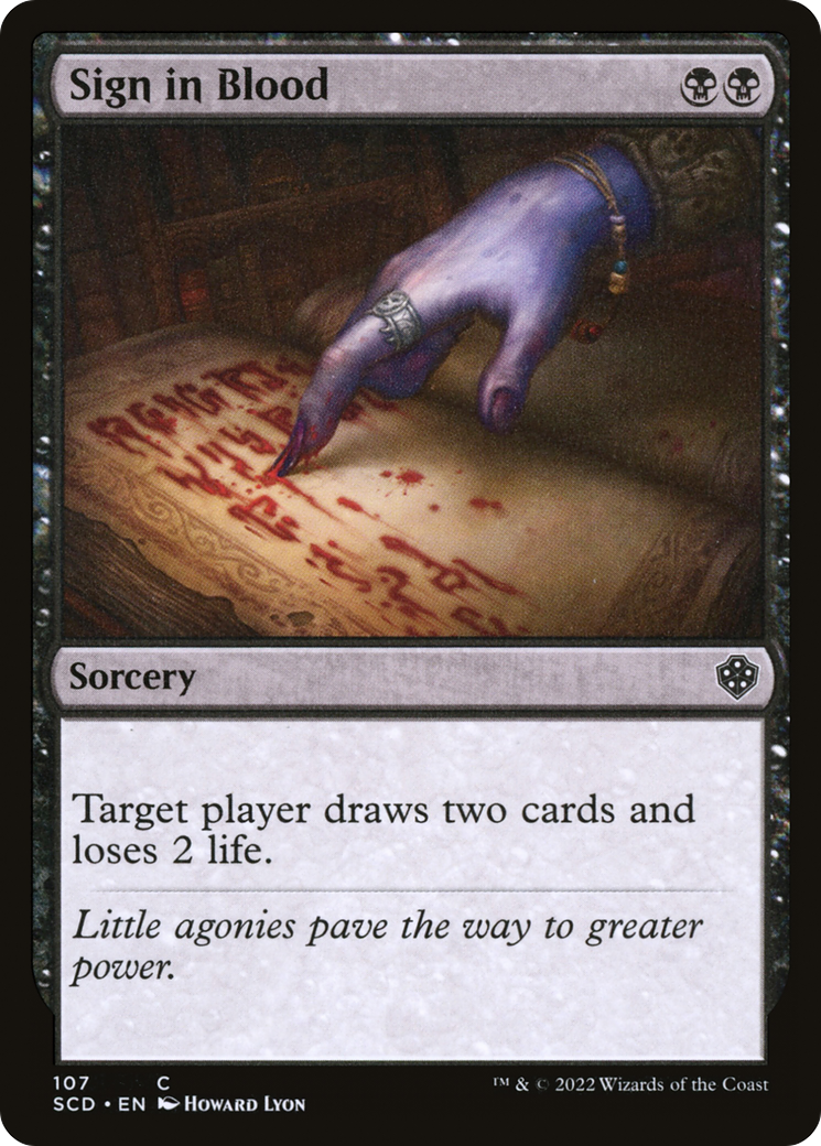 Sign in Blood [Starter Commander Decks] | Deep Dive Games St. Marys