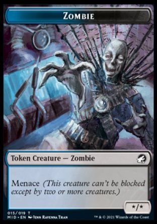 Wolf // Zombie (015) Double-Sided Token [Innistrad: Midnight Hunt Tokens] | Deep Dive Games St. Marys