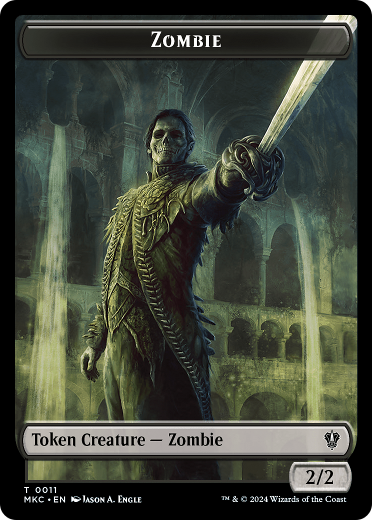 Salamander Warrior // Zombie Double-Sided Token [Murders at Karlov Manor Commander Tokens] | Deep Dive Games St. Marys