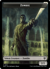 Vizier of Many Faces // Zombie Double-Sided Token [Murders at Karlov Manor Commander Tokens] | Deep Dive Games St. Marys