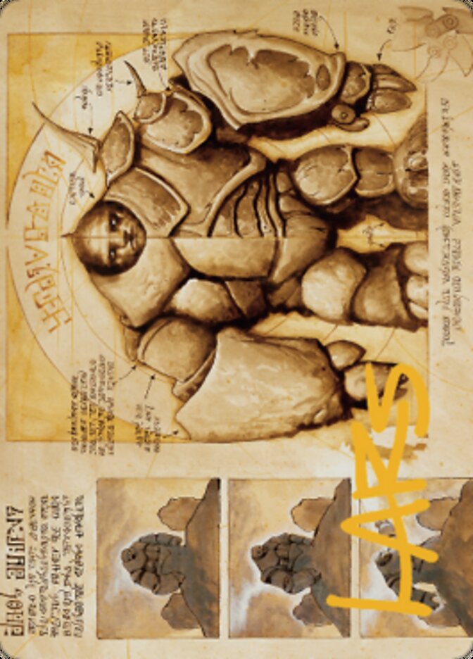 Precursor Golem Art Card (Gold-Stamped Signature) [The Brothers' War Art Series] | Deep Dive Games St. Marys